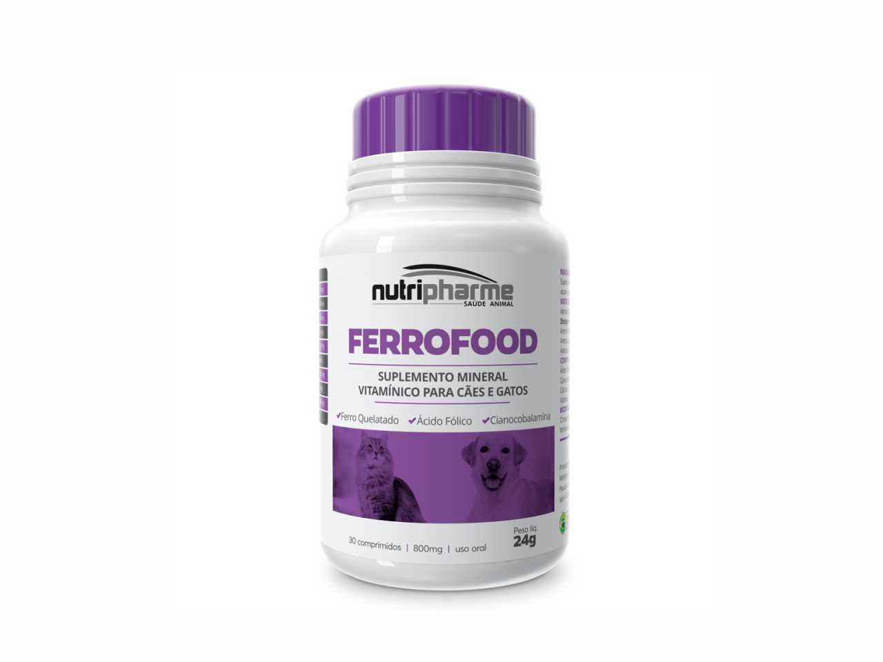 Ferrofood 30 Comprimidos Suplemento para Cães e Gatos | Nutripharme