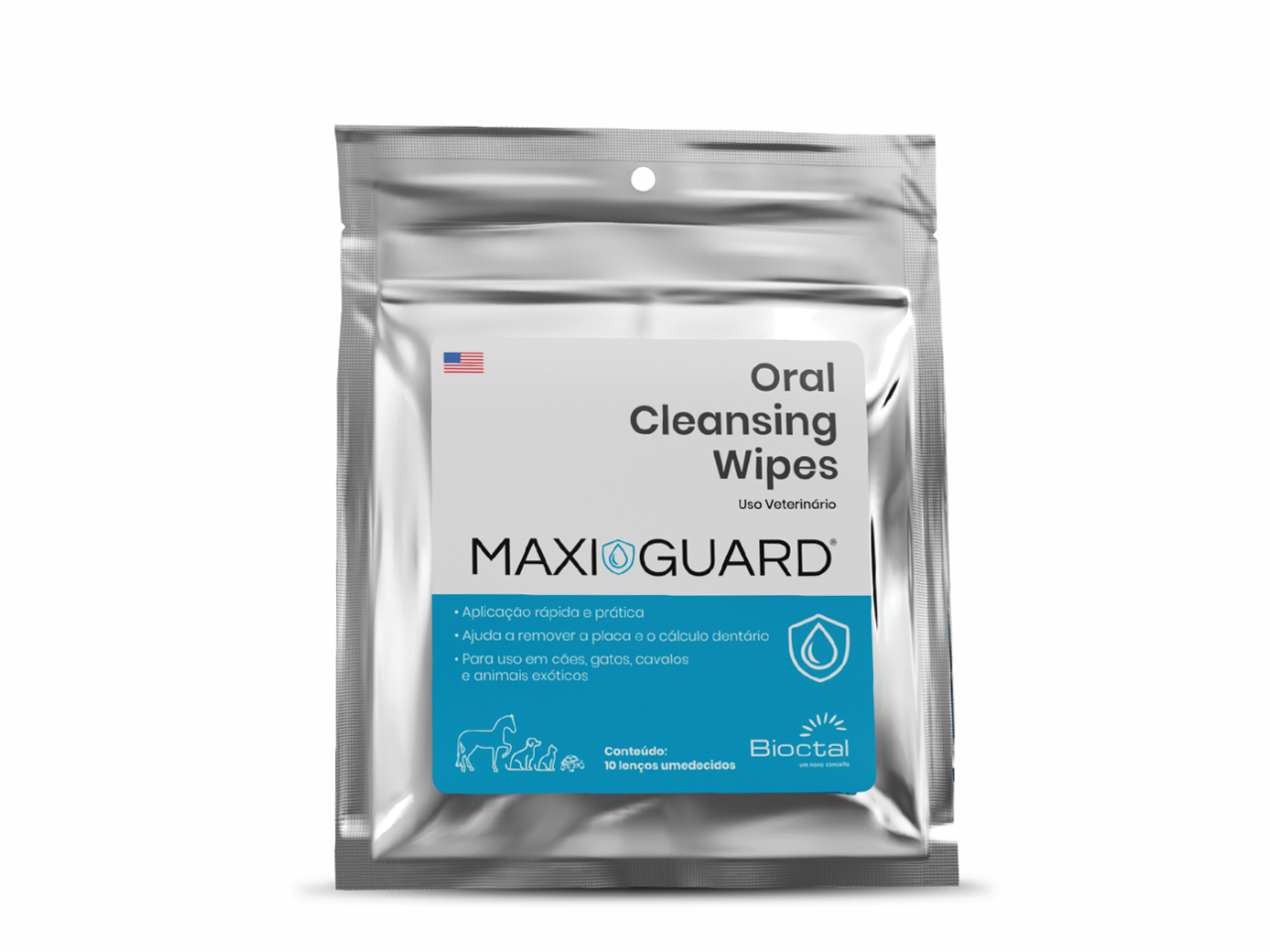 MAXI/GUARD Oral Cleansing Wipes 10und Lenços para Higienização Oral de Cães e Gatos | Bioctal