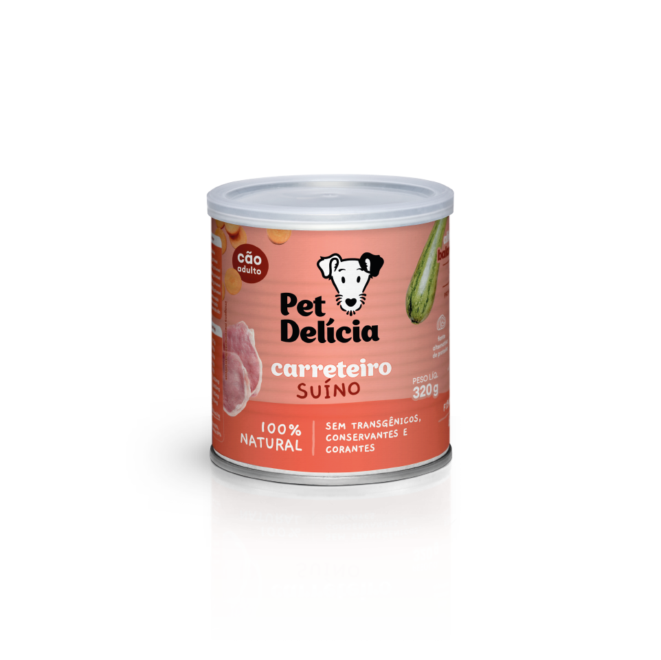 Alimentação Natural Carreteiro Suíno 320g | Pet Delícia Cão