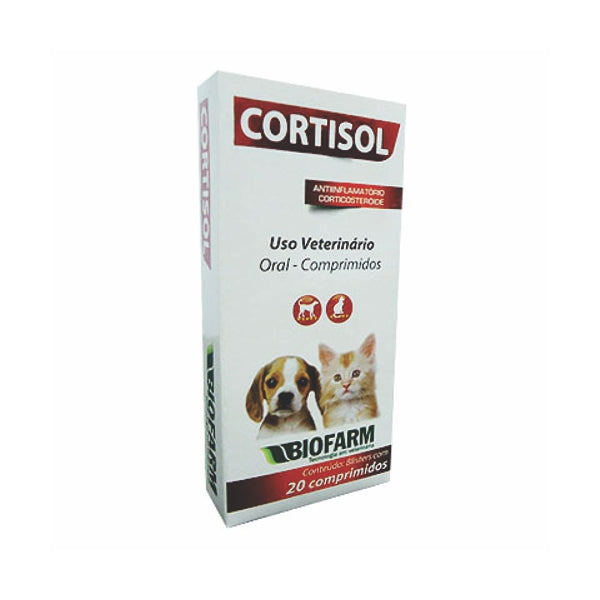 Cortisol Anti-inflamatório Cães e Gatos 20 Comprimidos | Biofarm